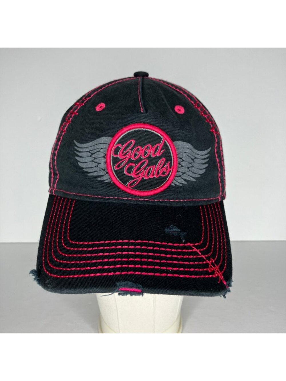 Good Gals Goodguys Hat Women's Adjustable Black Pink